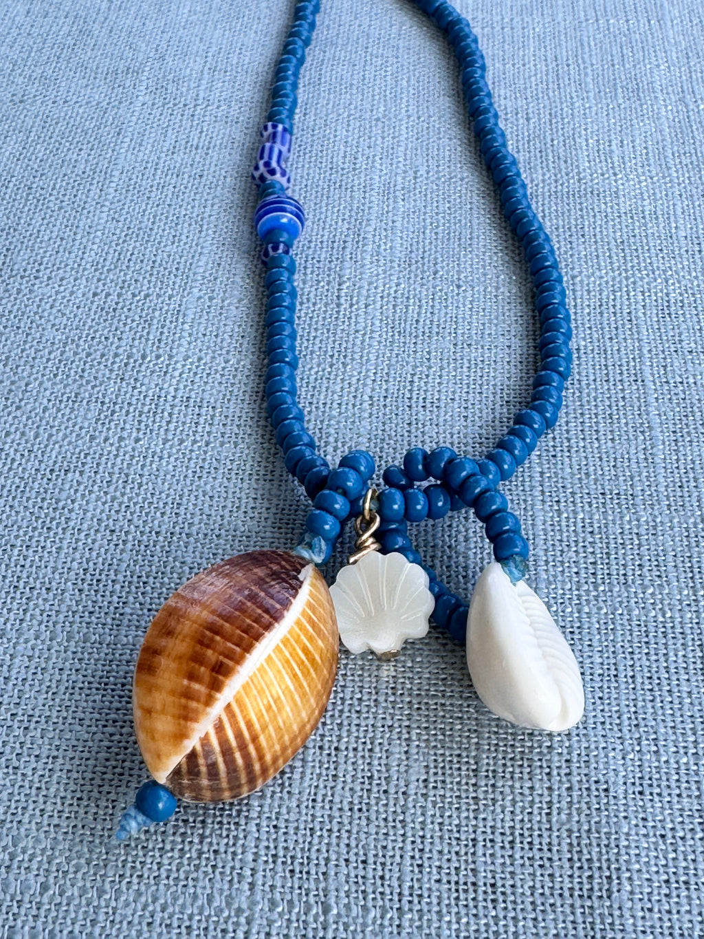 Long beaded blue