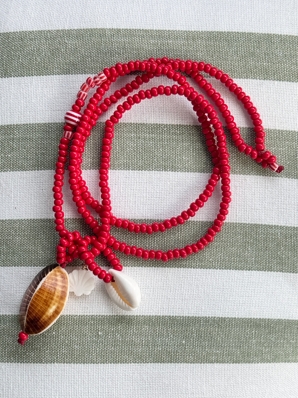 Long beaded  red