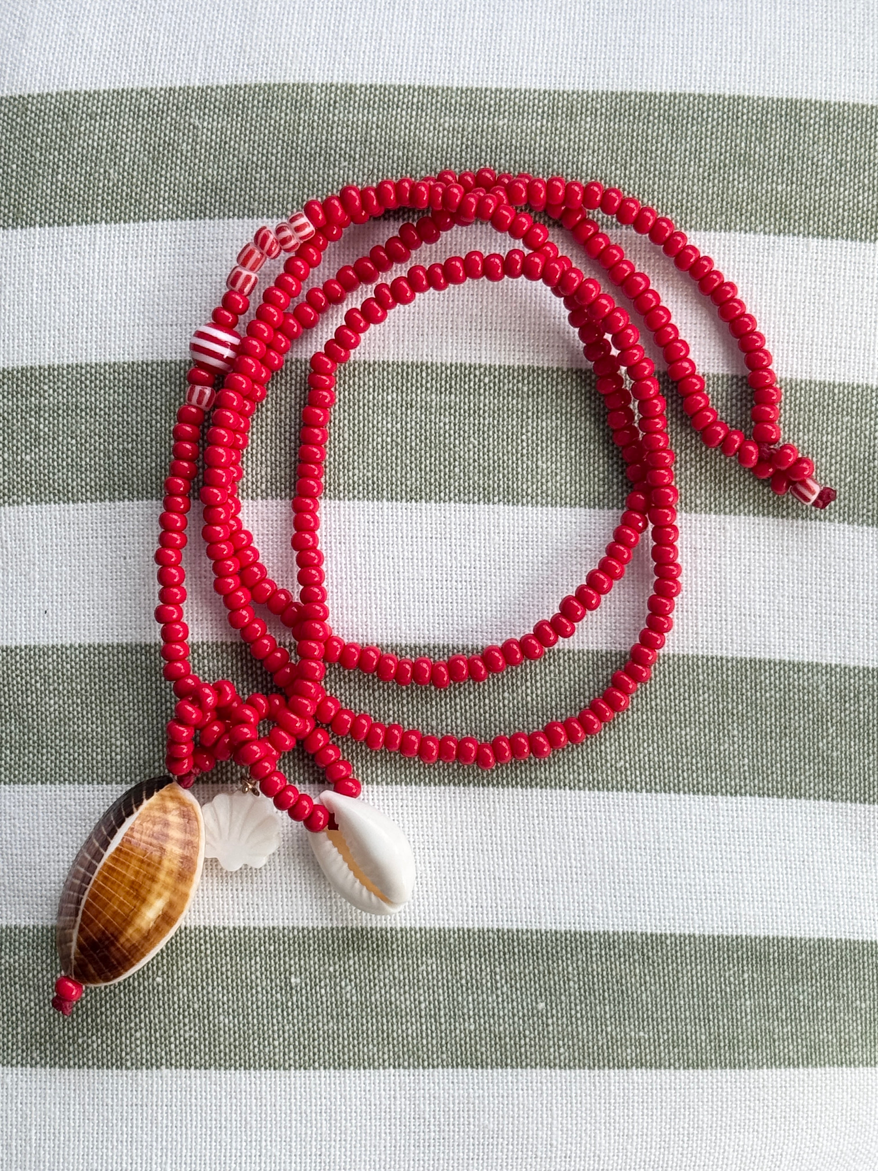 Long beaded  red